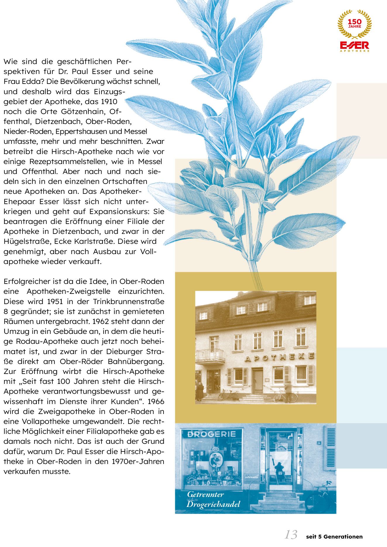 Broschüre, 150 Jahre Esser Apotheke