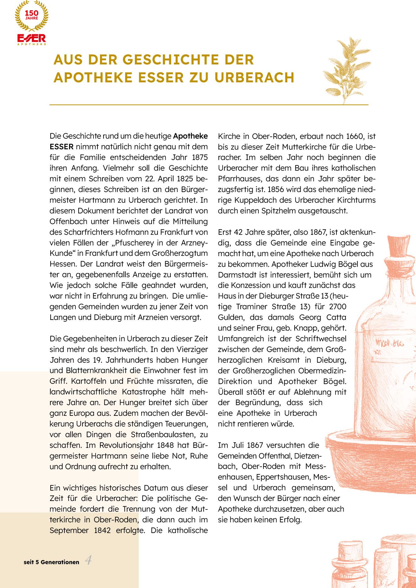 Broschüre, 150 Jahre Esser Apotheke