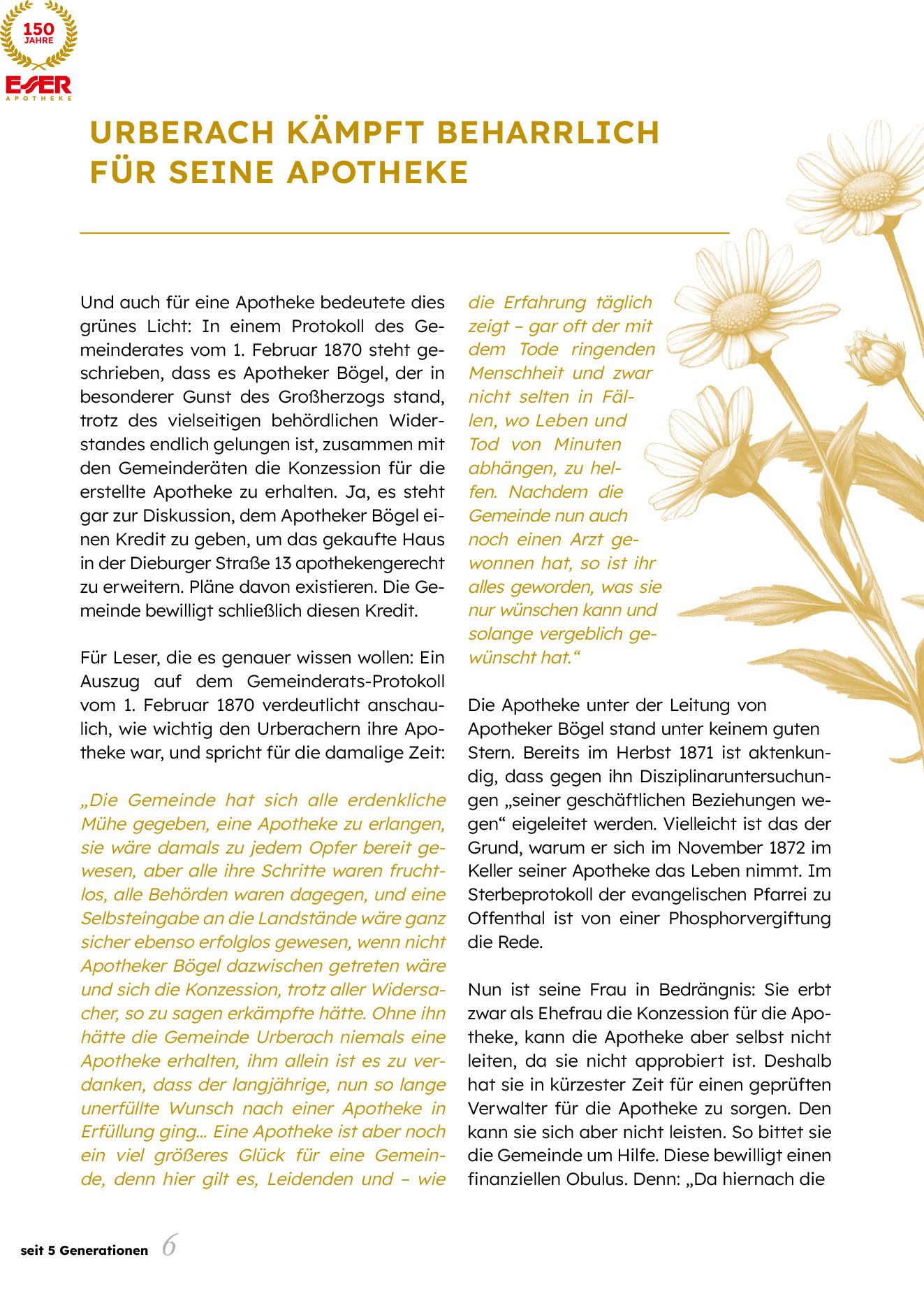 Broschüre, 150 Jahre Esser Apotheke