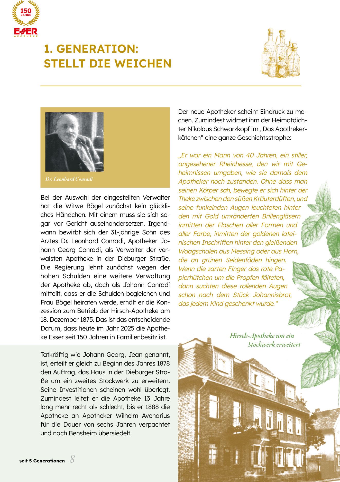 Broschüre, 150 Jahre Esser Apotheke